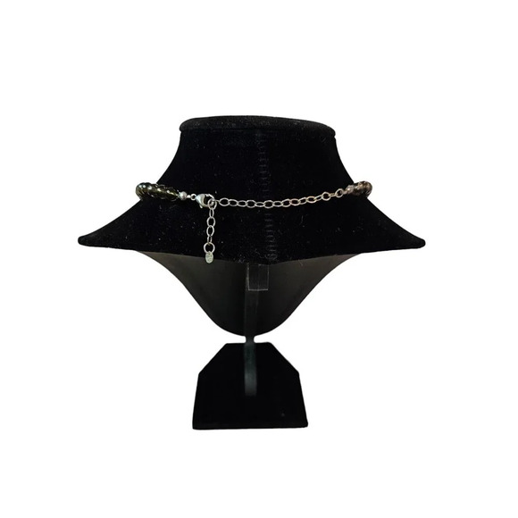 Beautiful Vintage Necklace Polished Stone Quartz Sterling Silver Lobster Clasp - Picture 3 of 7